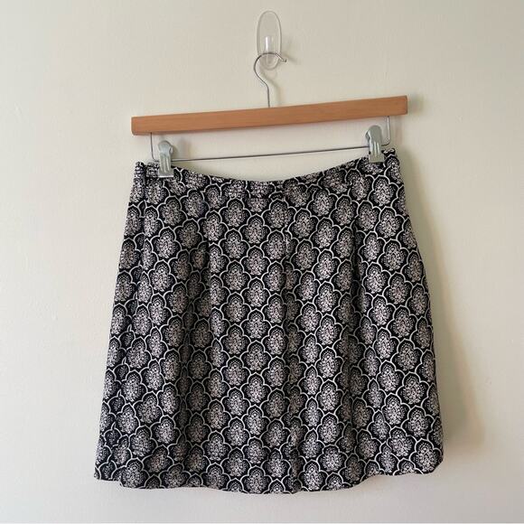 LOFT 6 mini skirt black white business casual floral professional work wear - Picture 4 of 8